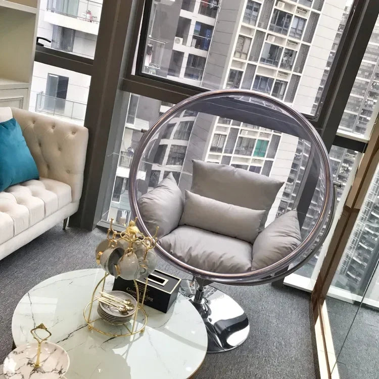 Glass ball transparent bubble chair hemisphere hanging chair space chair hanging basket