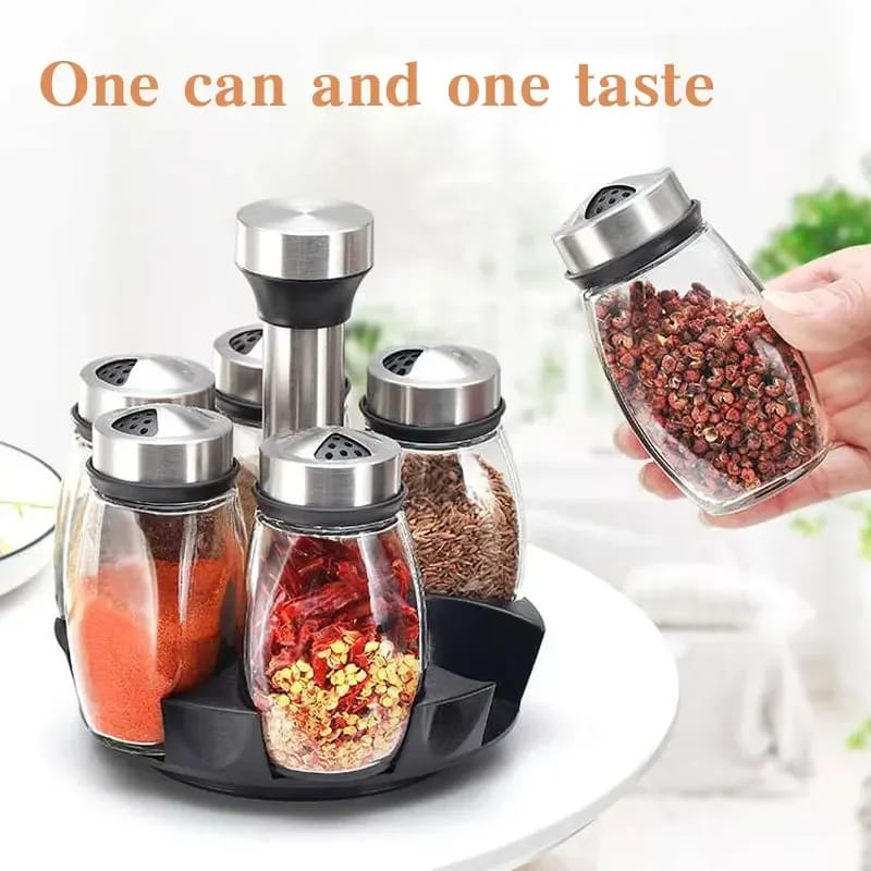 7pcs Rotating Spice Jars