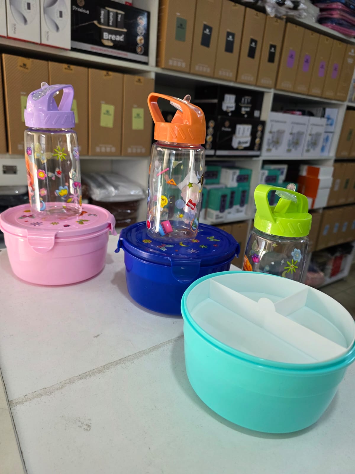 2pcs Cartoon lunch box with water bottle