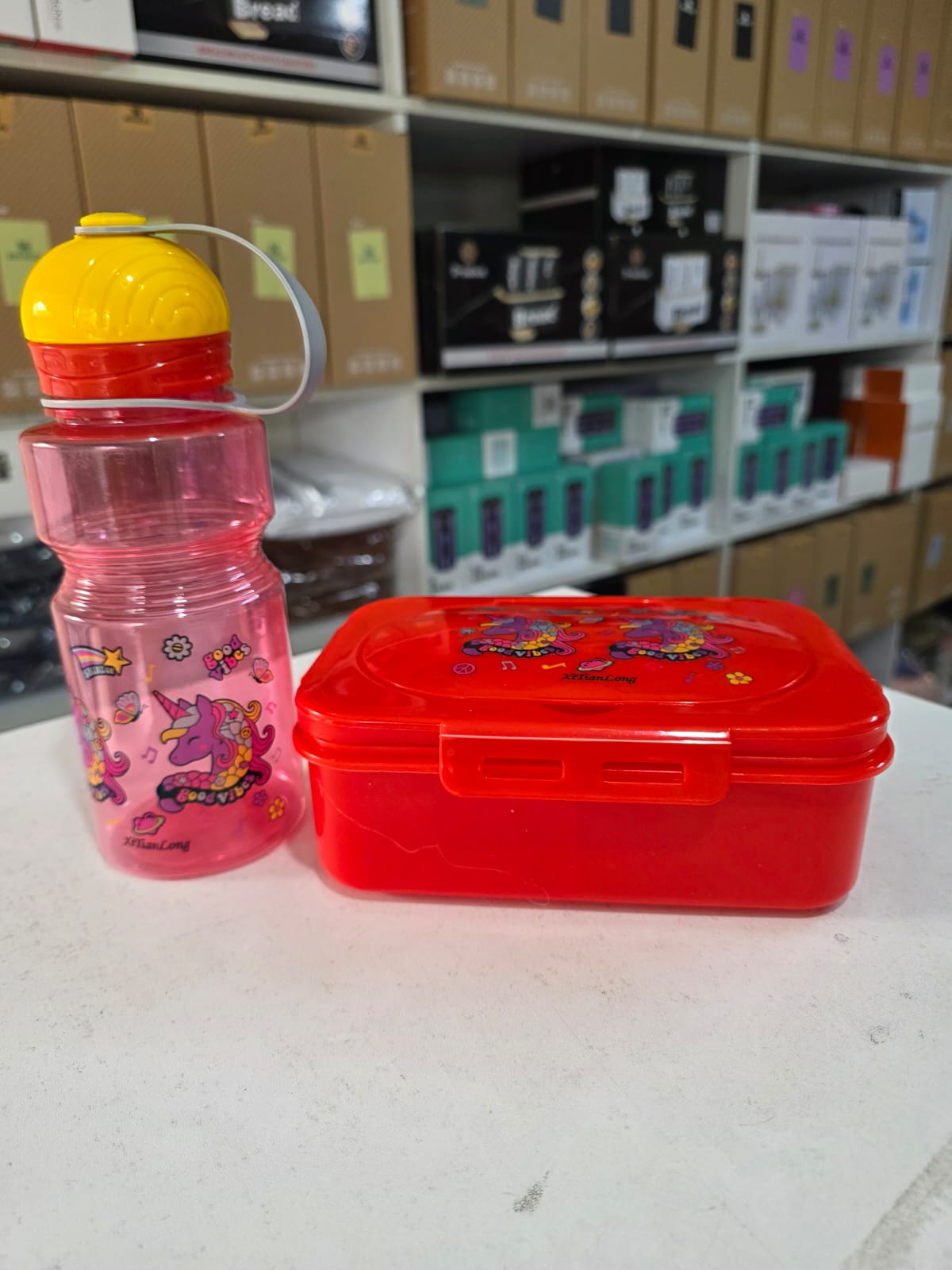 2pcs Cartoon lunch box with water bottle