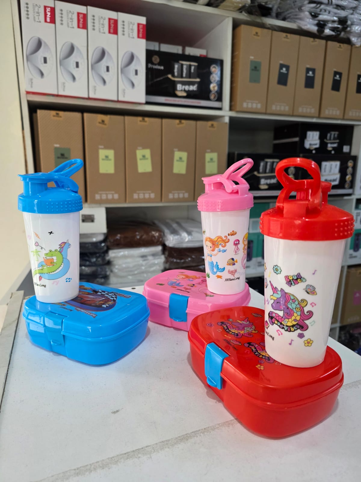 Snack box with water bottle