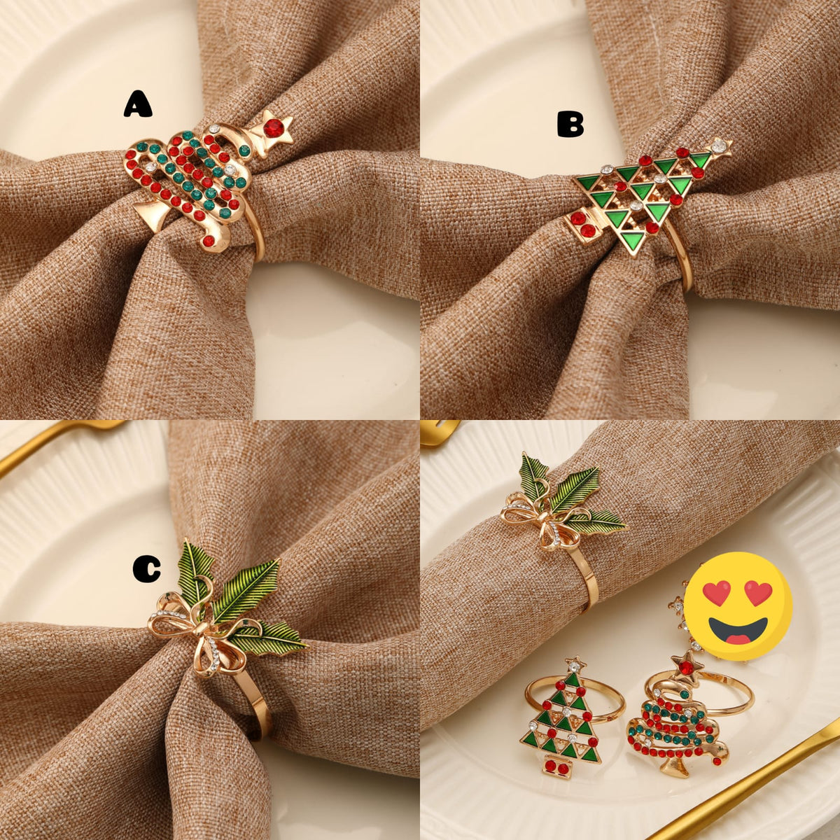 2PCS CHRISTMA NAPKIN RINGS