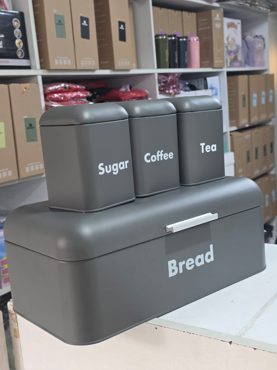 Bread Bin with Three Canister Set