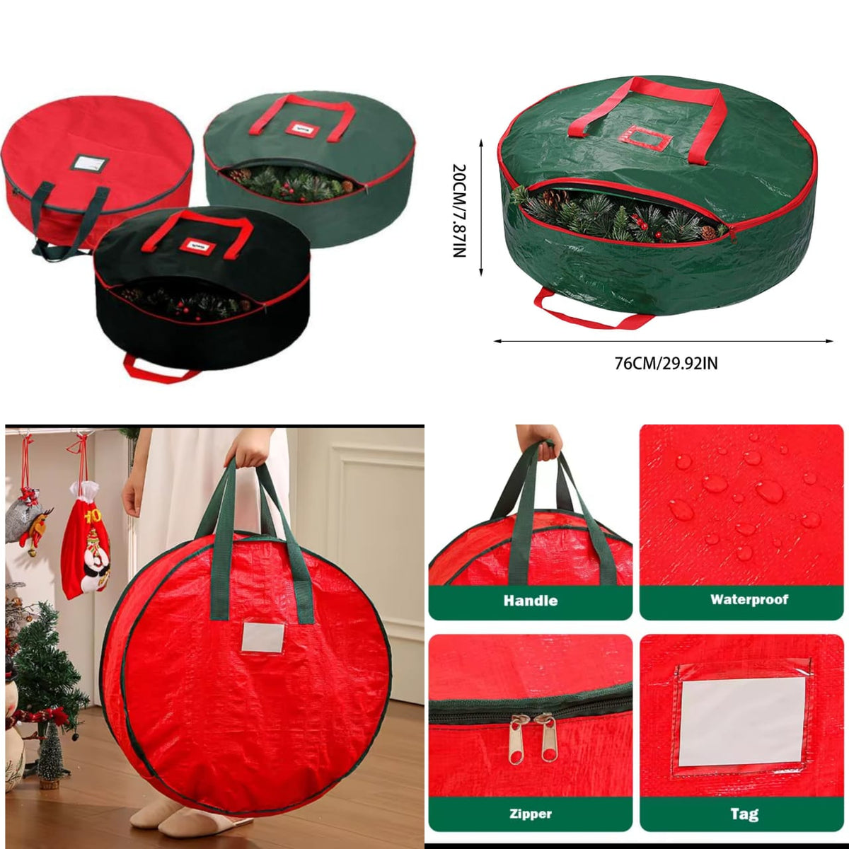 CHRISTMAS WREATH STORAGE BAG