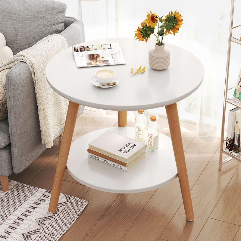 Round double layer coffee table