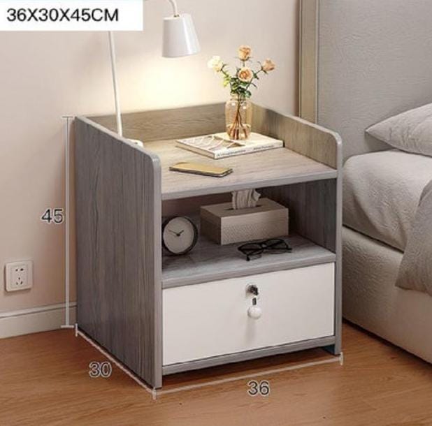 MODERN BEDSIDE STORAGE WITH LOCKER