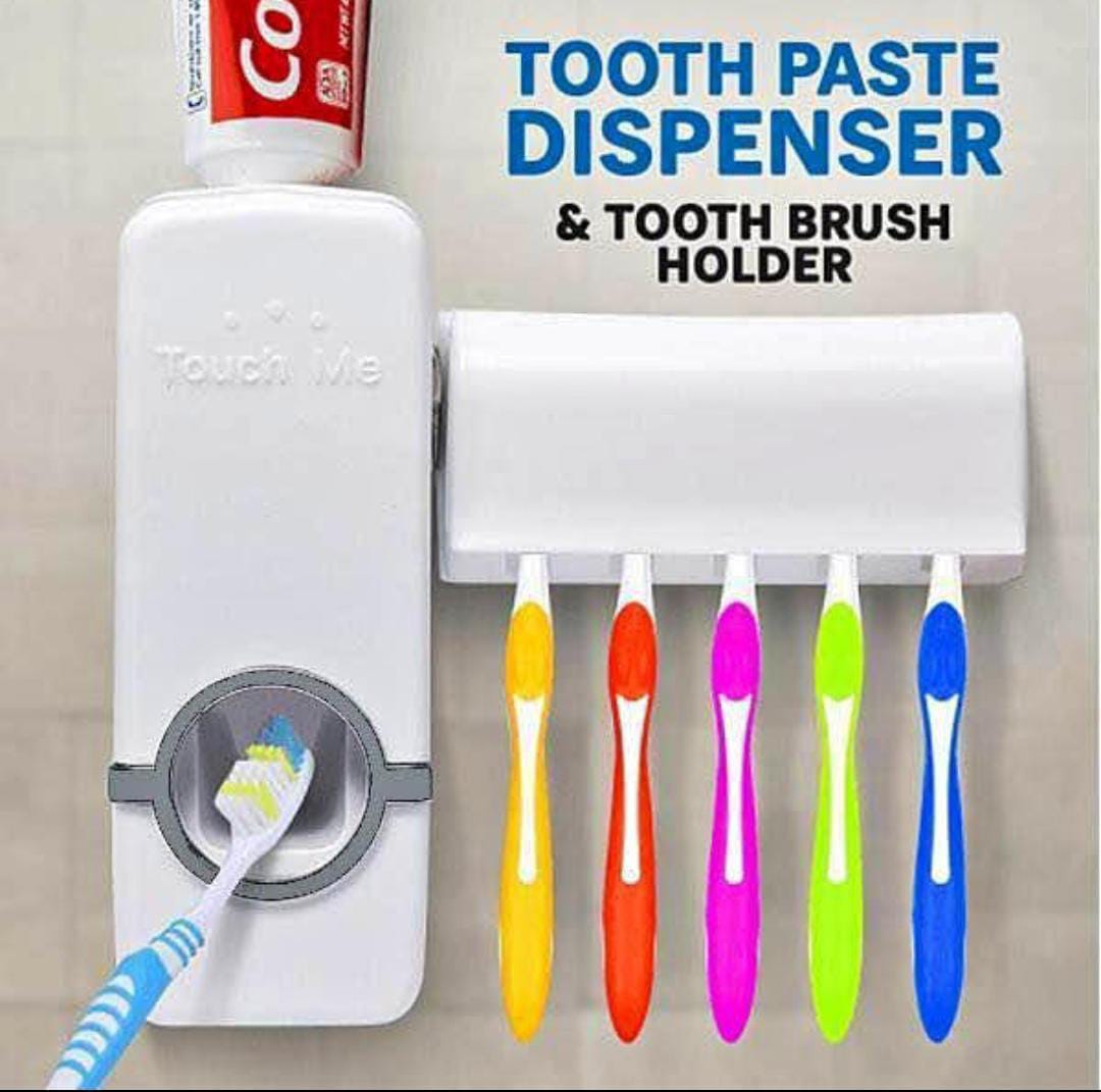 Toothpaste dispenser & Toothbrush holder