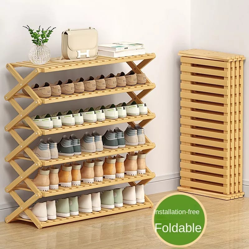 Bamboo shoe rack