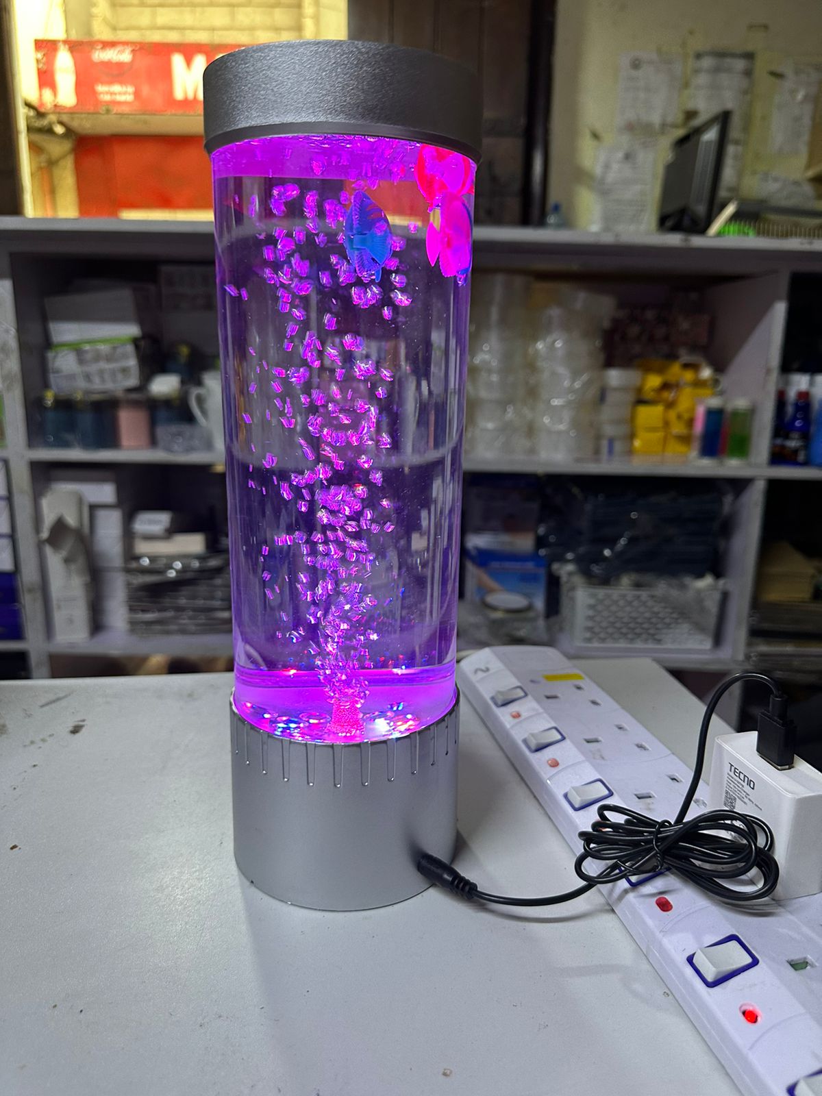 LED lamp decor with fish