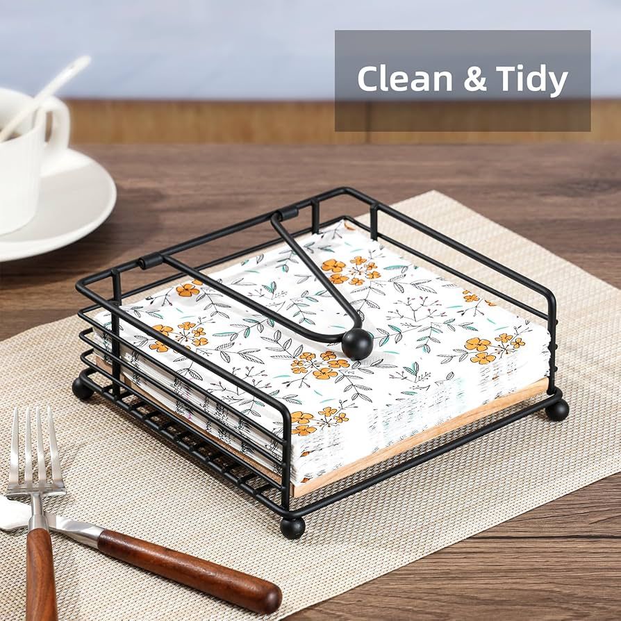 Luxury metallic serviette holder, with Bamboo place on/ napkin holder*