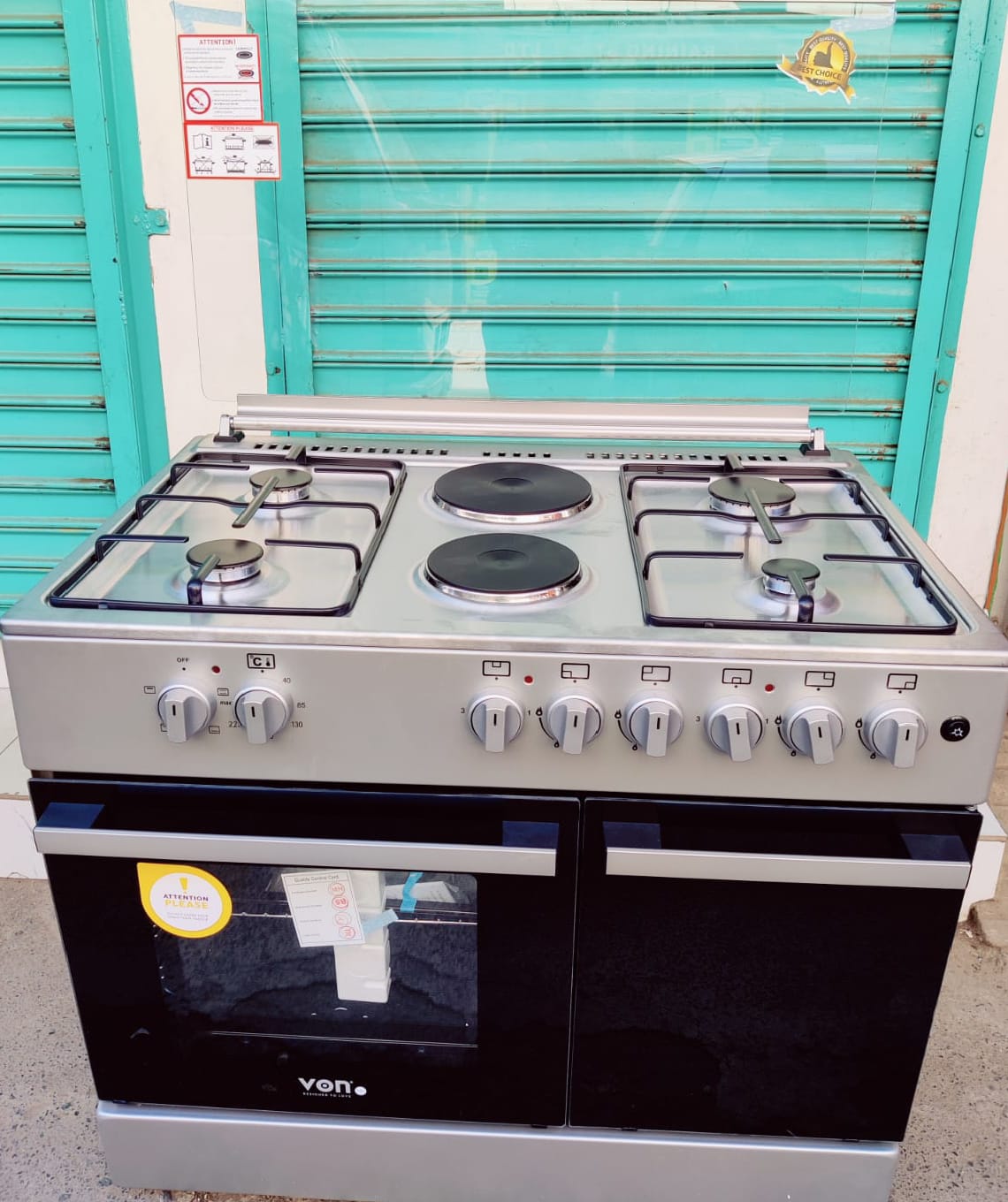 4+2 with gas compartment standing cooker