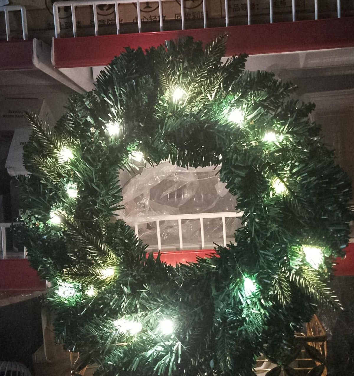 Prelit wreath Christmas decoration