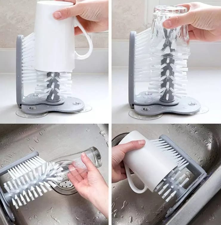 Deep glass cleaning brush