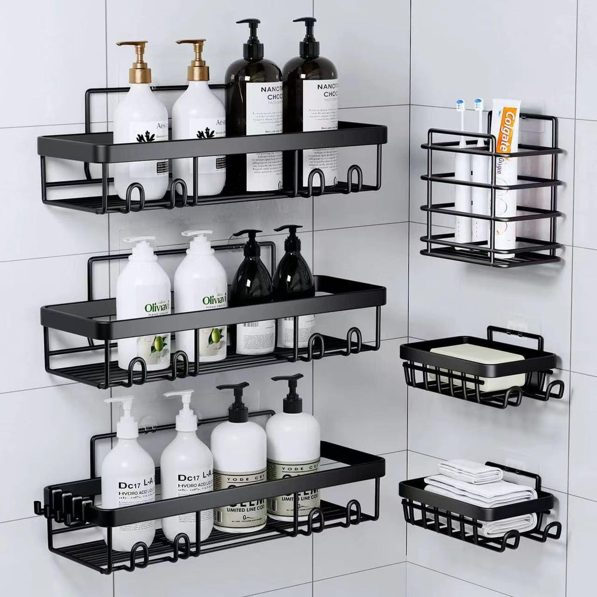 Bathroom organizer 6 in 1