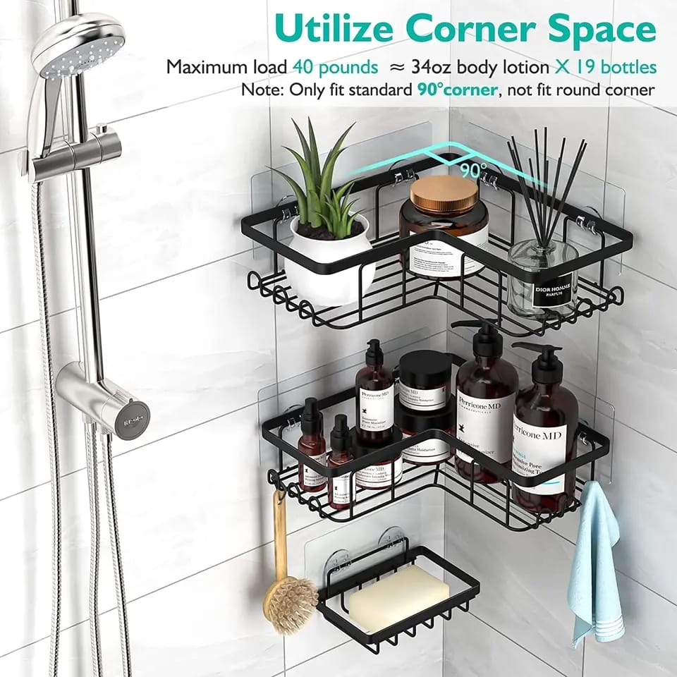 3pcs set corner Shower caddy shelf/Bathroom organizer