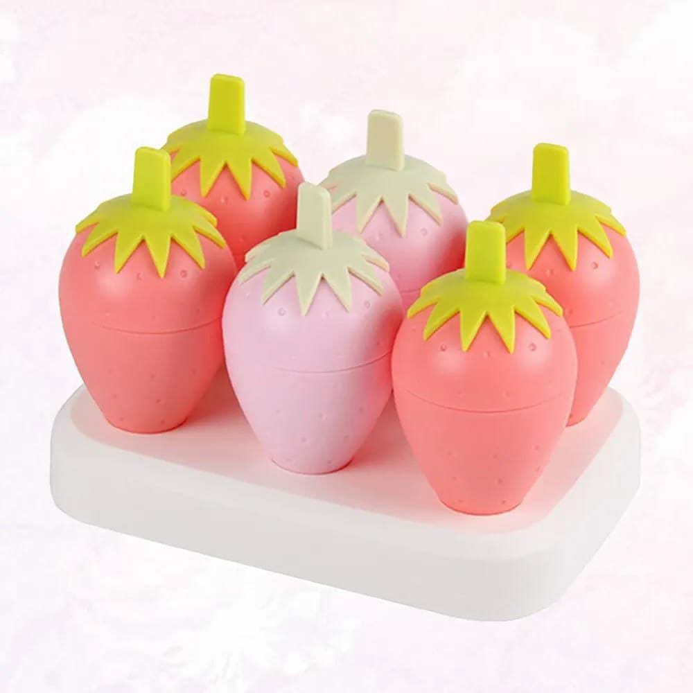 6 Grids strawberry ice Cream popsicle Mold