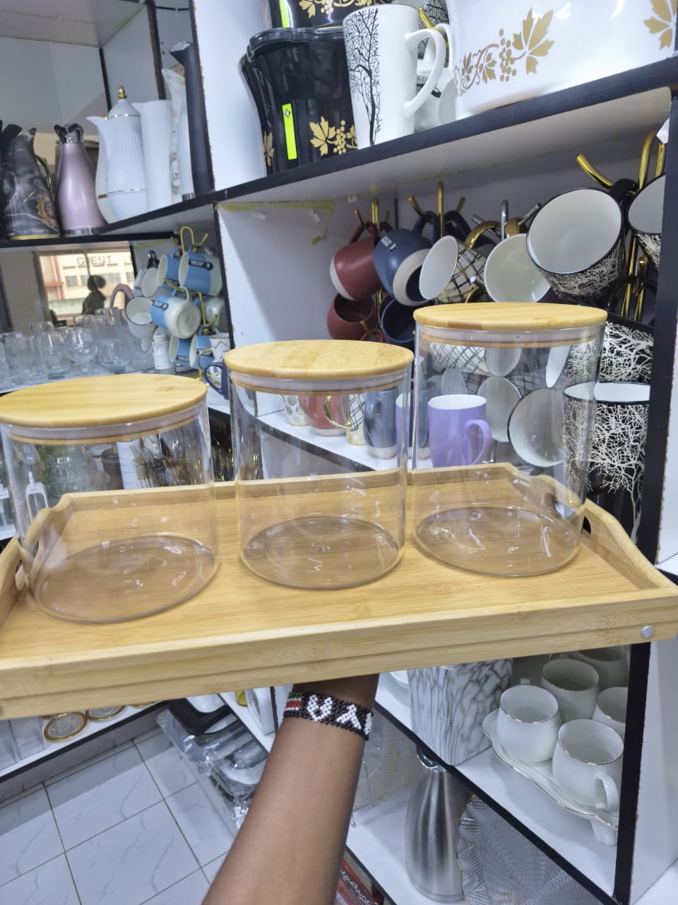 Large Capacity Glass Storage Containers with Bamboo lids