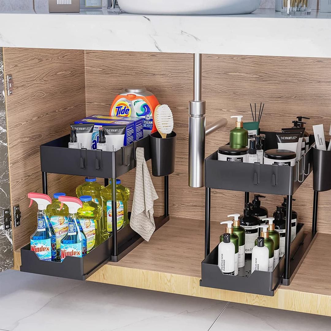 Double Sliding Under Sink Organizers and Storage