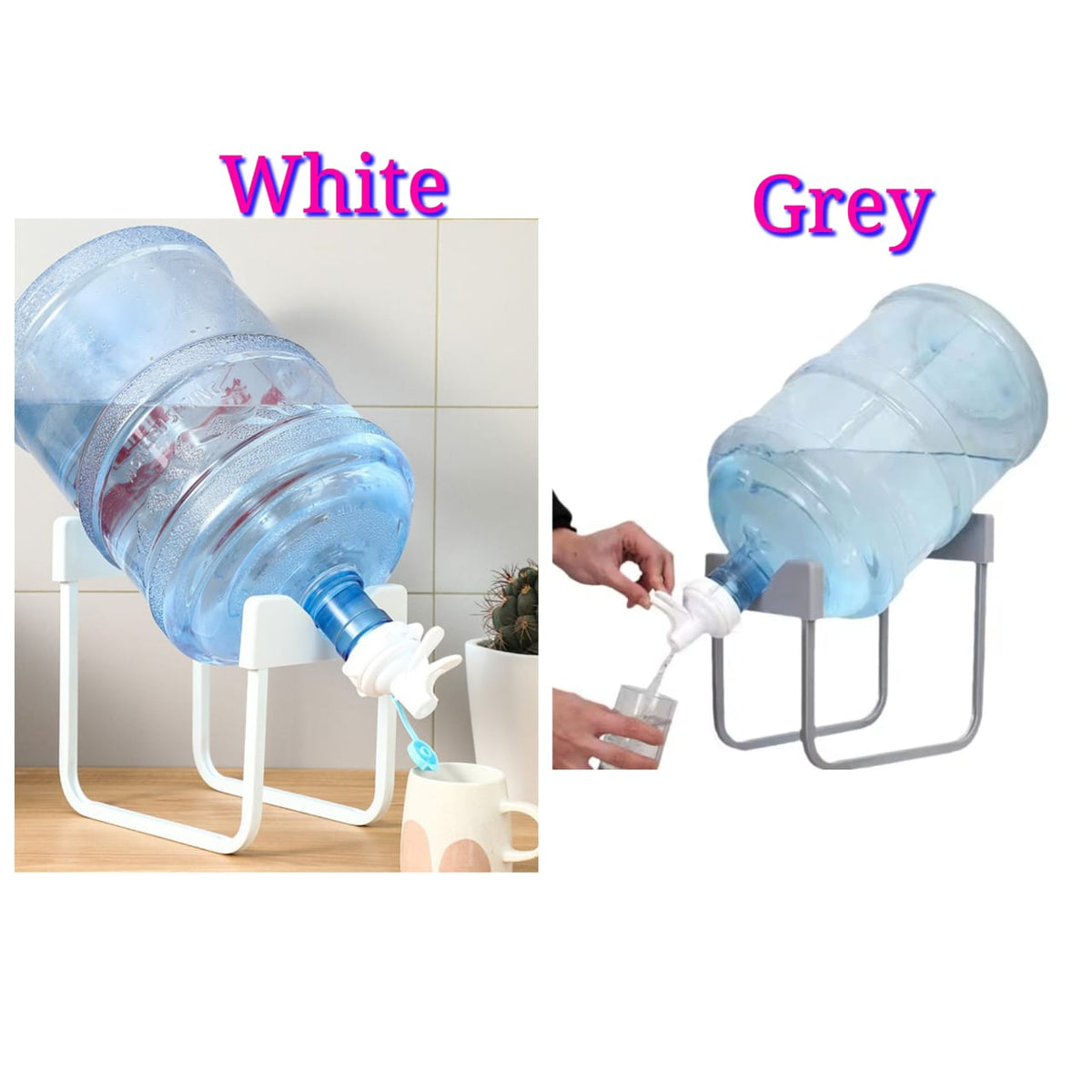 Metallic water bottle dispenser stand with a water pump