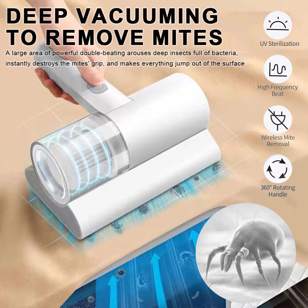 Mite Removal Machine Handheld Vacuum Cleaner 10kPA UV Cordless Mite Removal Instrument Carpet Bed ,Pillow,sofa
