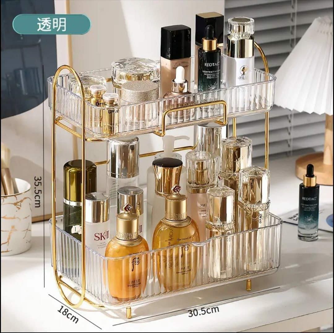 Acrylic Double layer cosmetic organizer