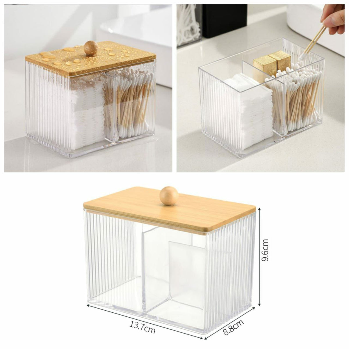 3 Compartment Acrylic Makeup Organizer