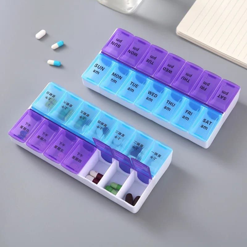 7 days Pill Box organizer Practical pill box for a week with 14 days compartments