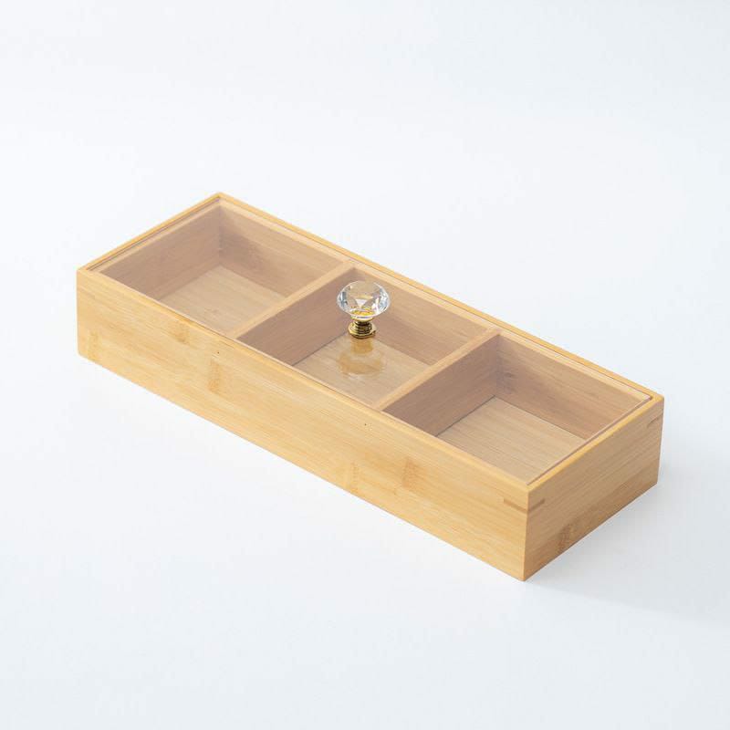 3 slot Wooden tea bag
