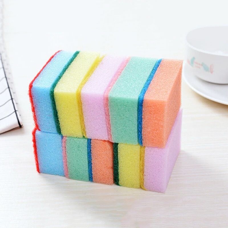 10Pcs Double Side Dishwashing Sponge