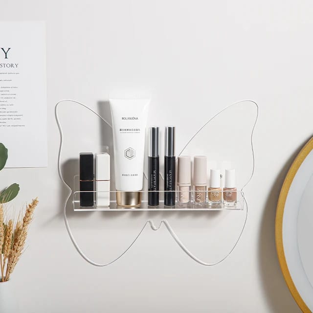 Arcylic  Butterfly design Floating Bathroom Shelve