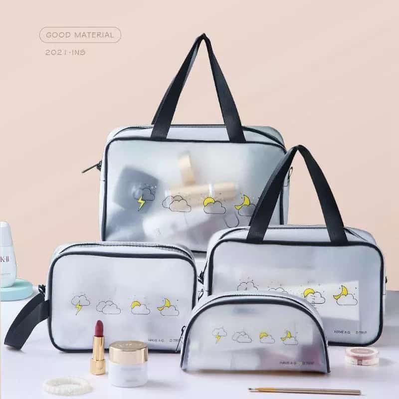 4pc set Transparent Necessary Cosmetic Bag
