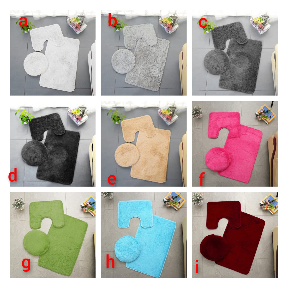 Fluffy 3 in 1 high quality toilet mats