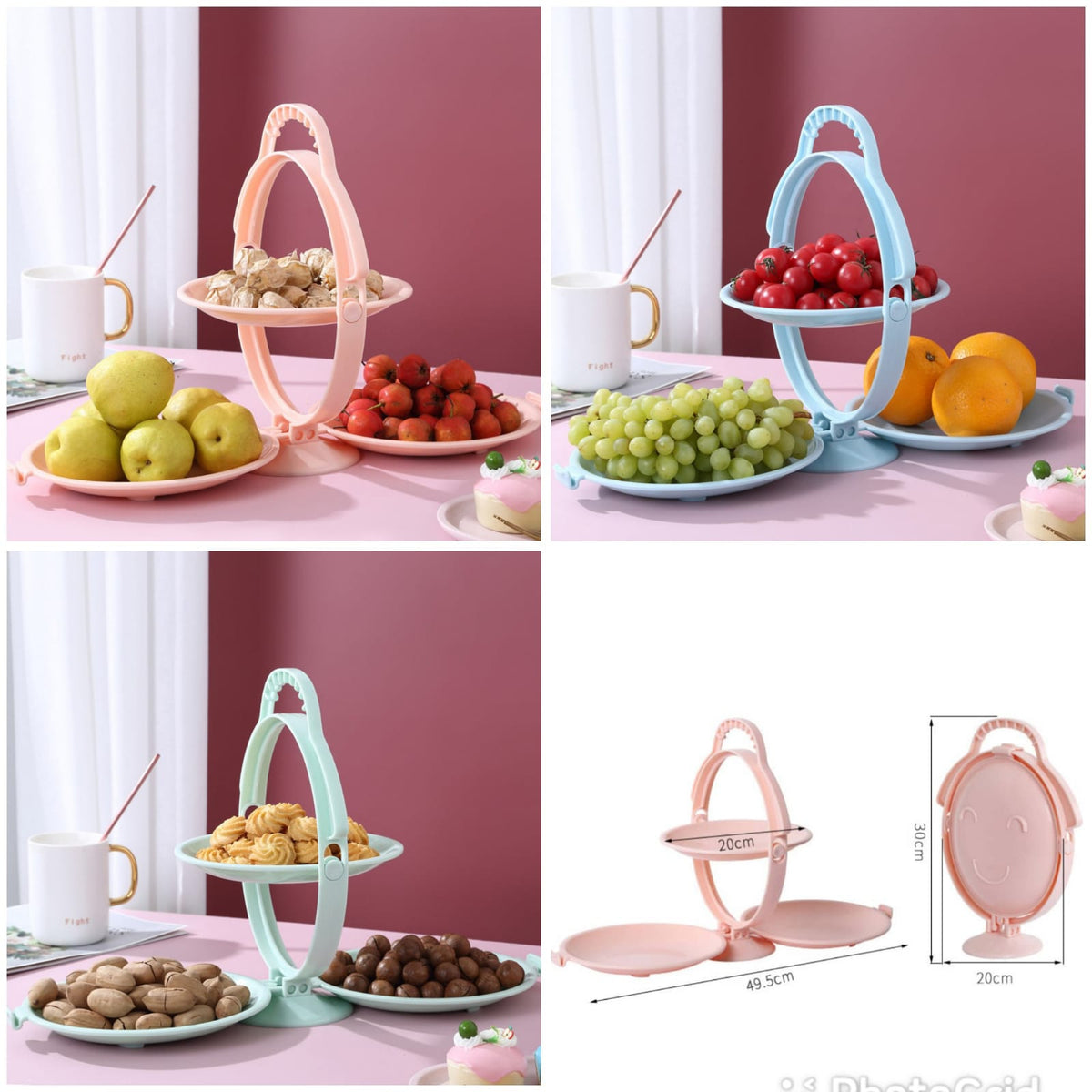 2 layer folding dessert plate
