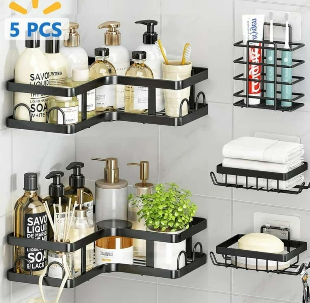 5pcs set triangular Shower caddy shelf/Bathroom organizer