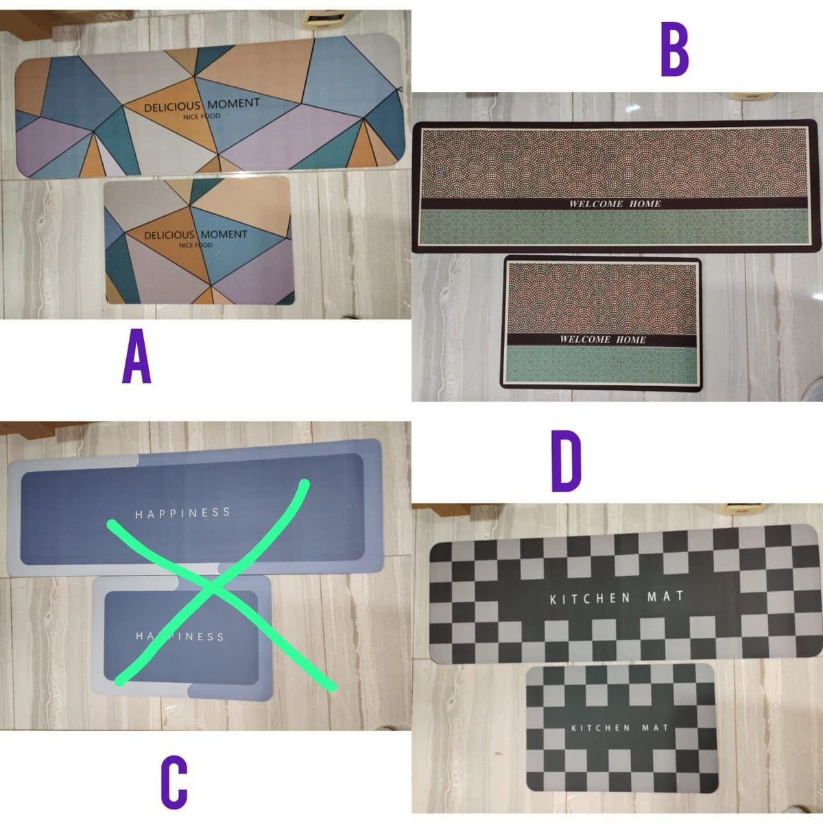 2pcs Anti-slip Rubber Mats