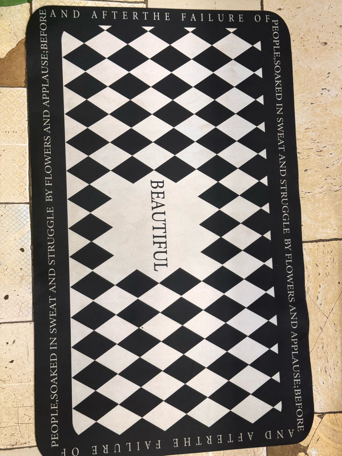 Anti slip Absorbent Bathroom / Kitchen Mats with rubber underside