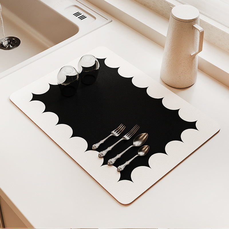 Absorbent dish drying mat