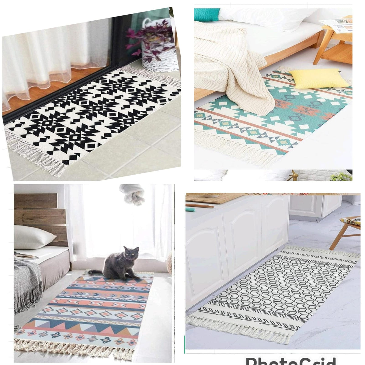 Boho Handmade Rug with Tassels