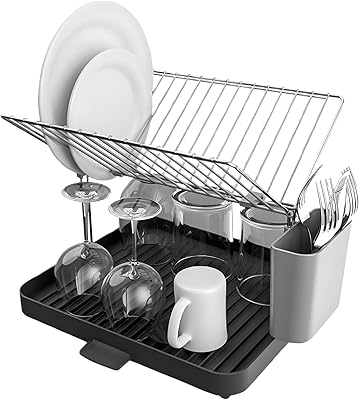 2 tier self draining dish drainer rack