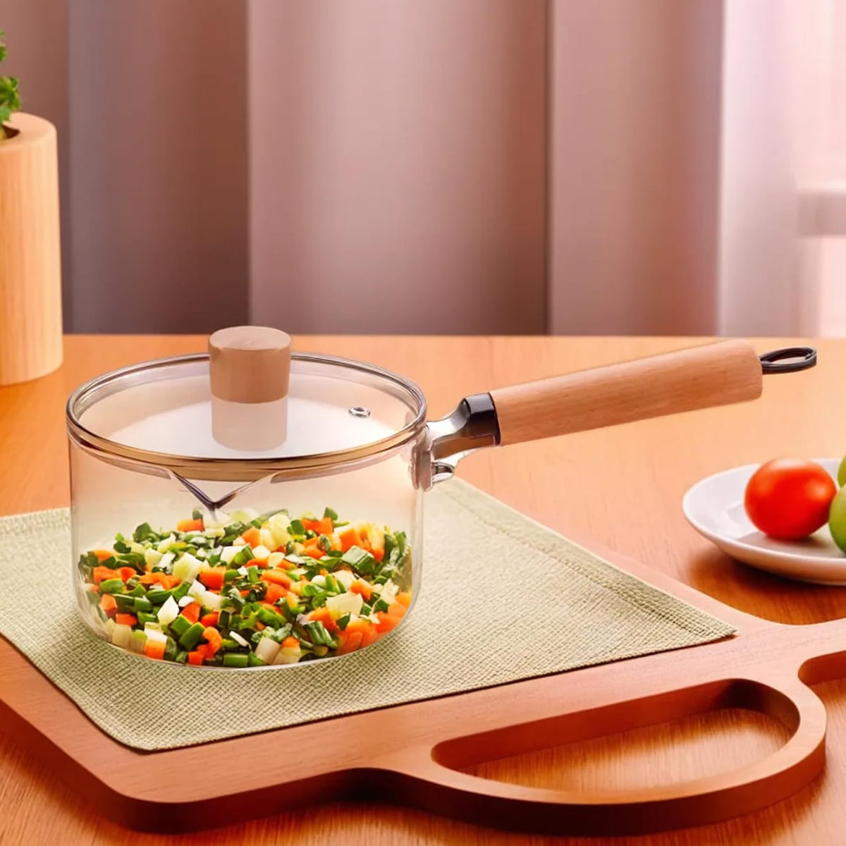 Heavy borosilicate glass cookware