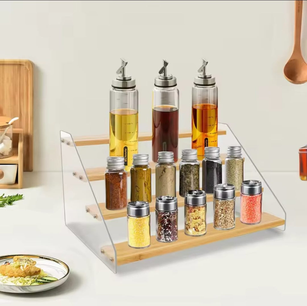 3 Tier Bamboo and Acrylic multi purpose stand – homehub