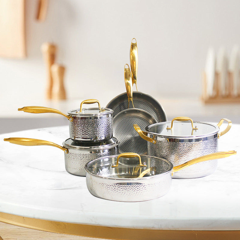 Hammered Three-Layer Stainless Steel Cookware