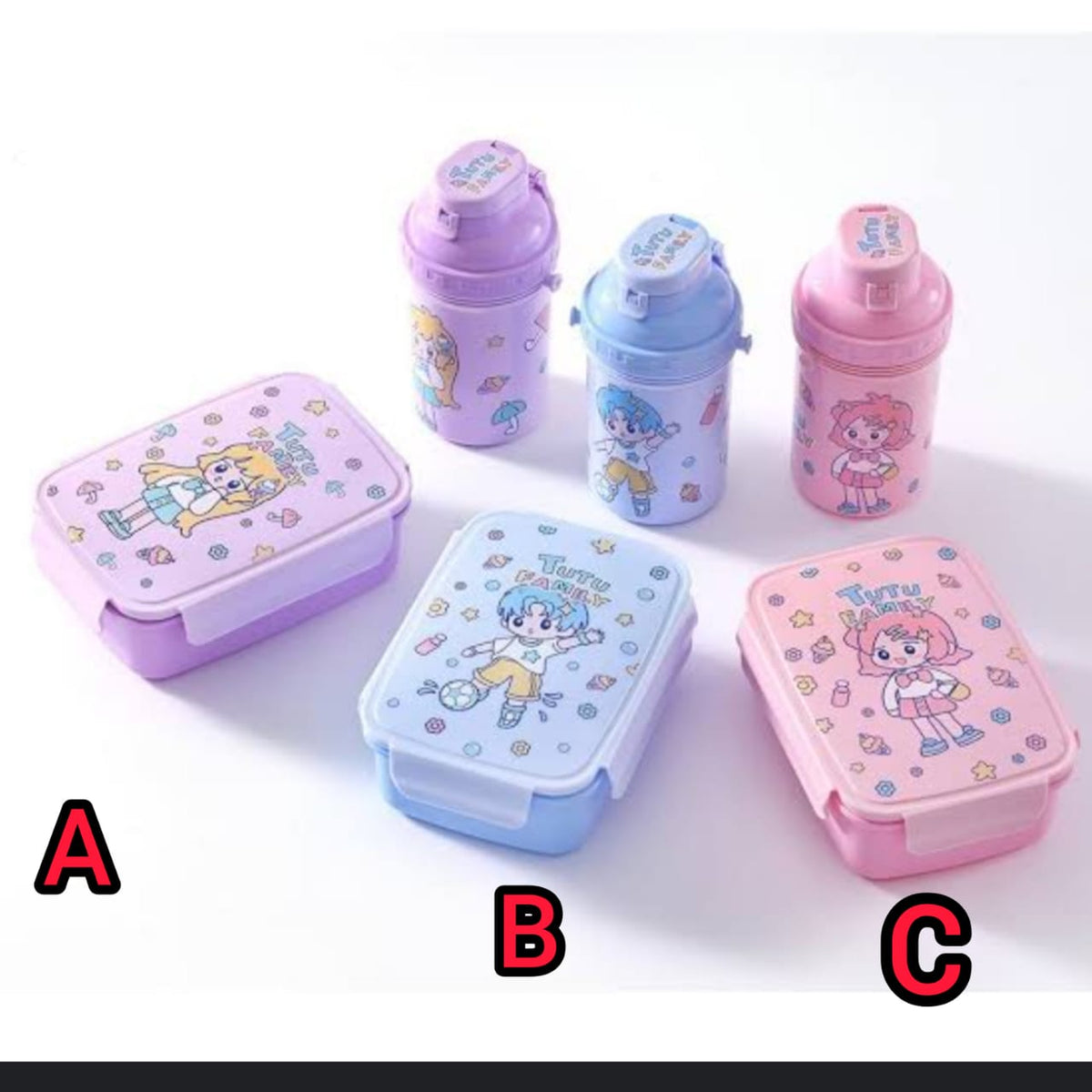 Lunch box and bottle