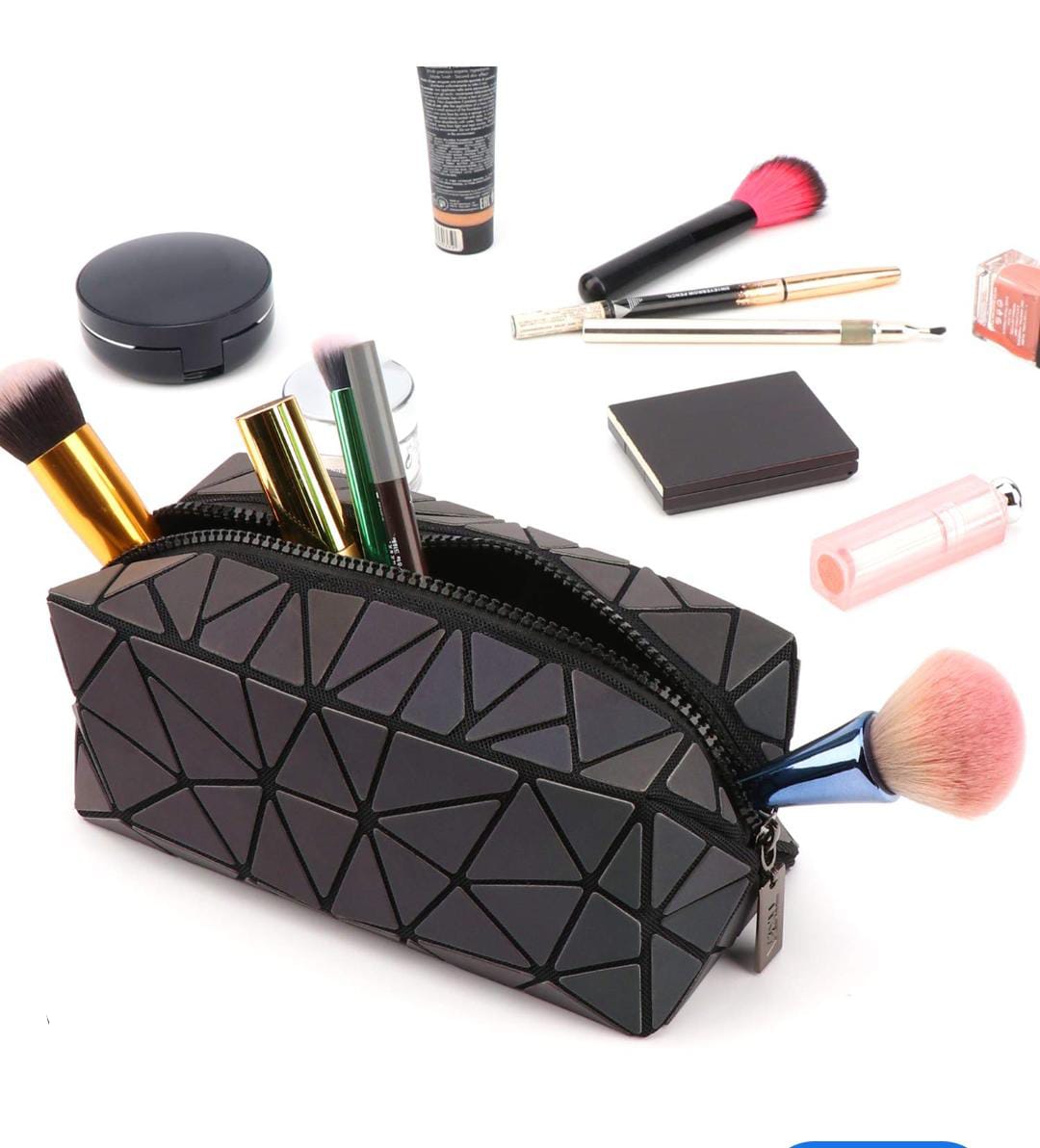 Diamond makeup pouch