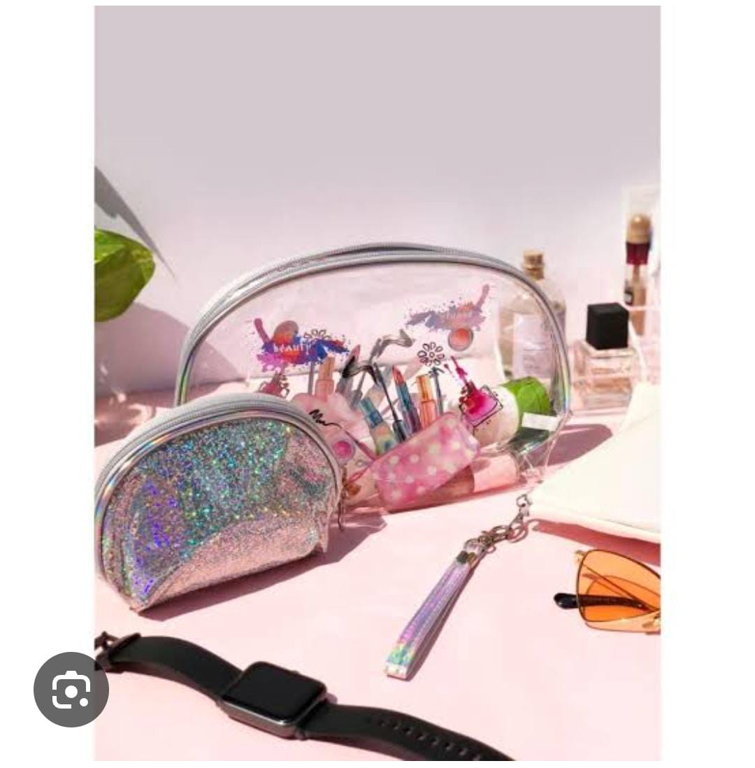 2 in & 1 Love glitters makeup pouch