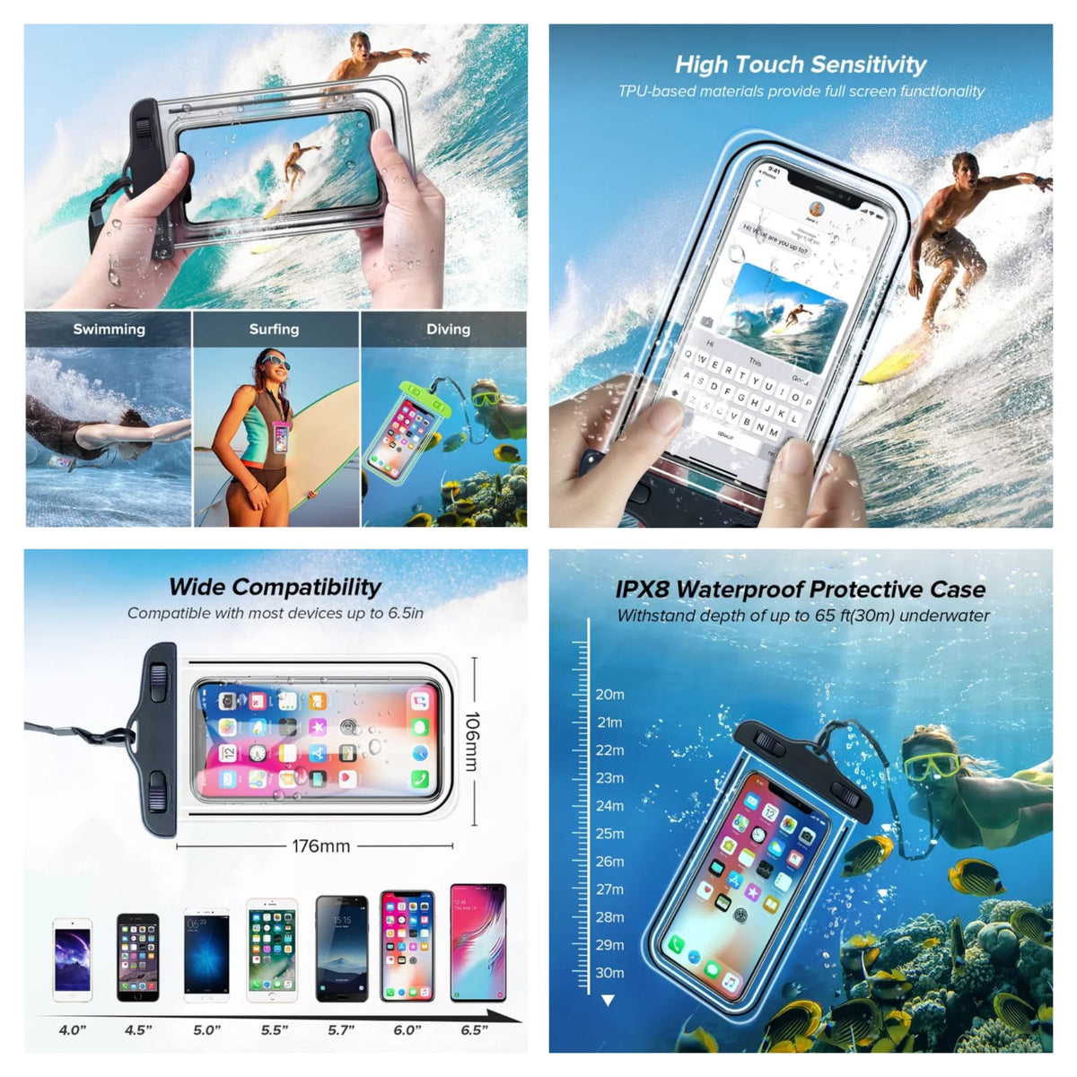 Waterproof protective phone case