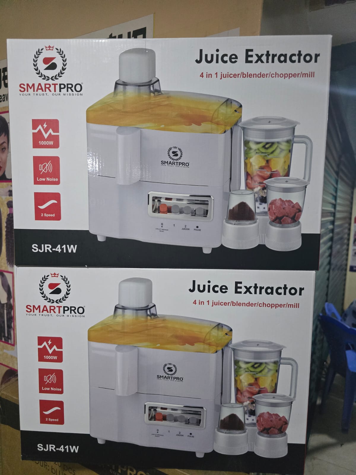 Smartpro 4 in 1 Juicer -blender-grinder and mill food processor