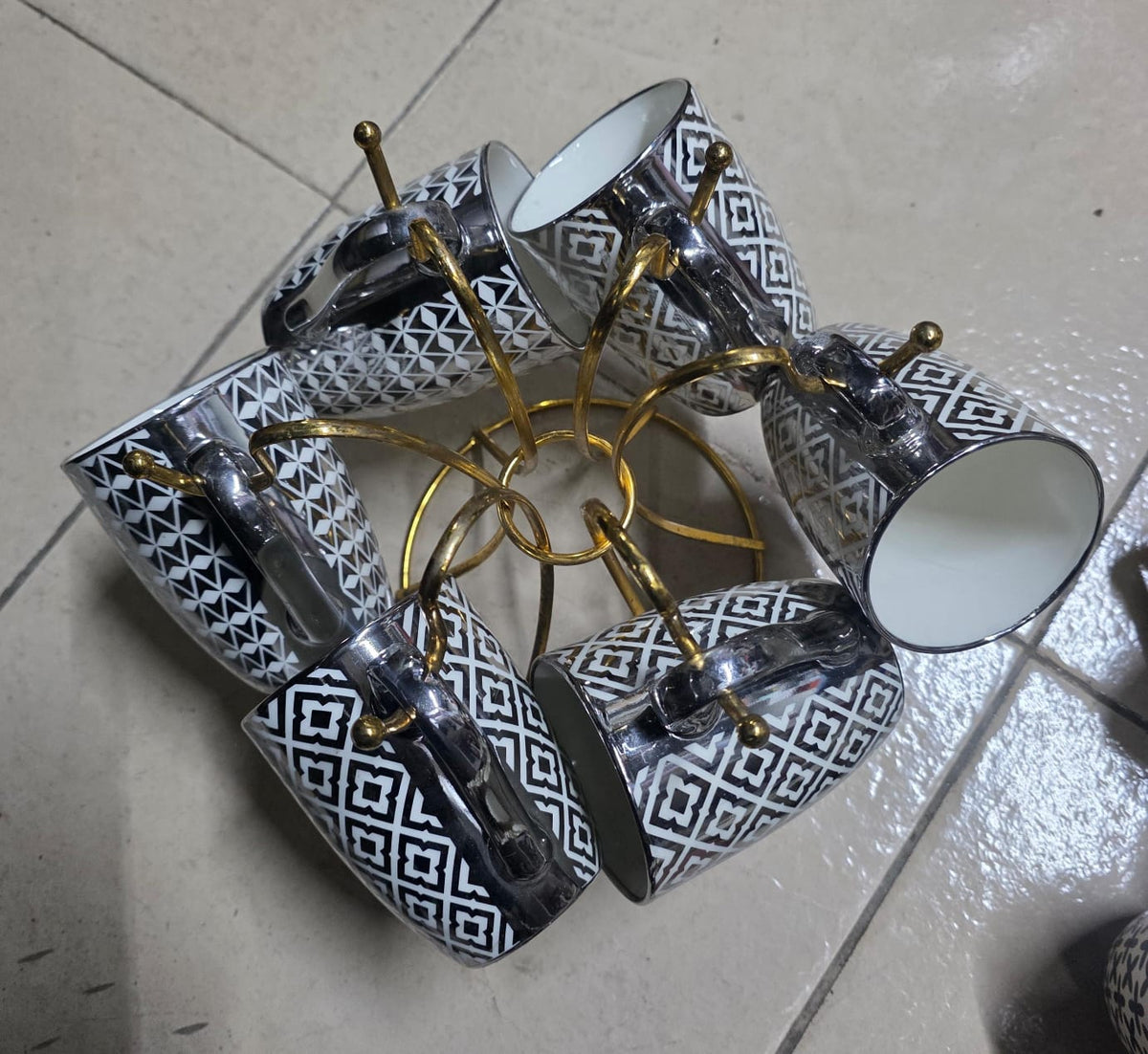 6 pcs mugs silver
