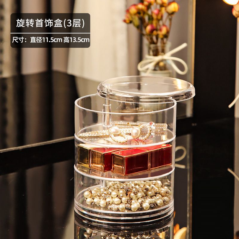 Transparent Rotating Jewelry Box