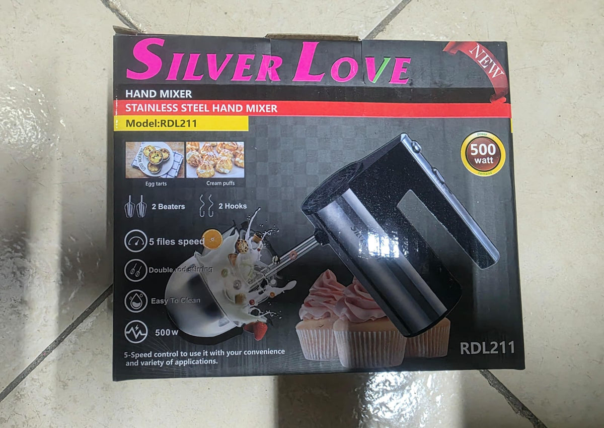 Silver love hand mixer